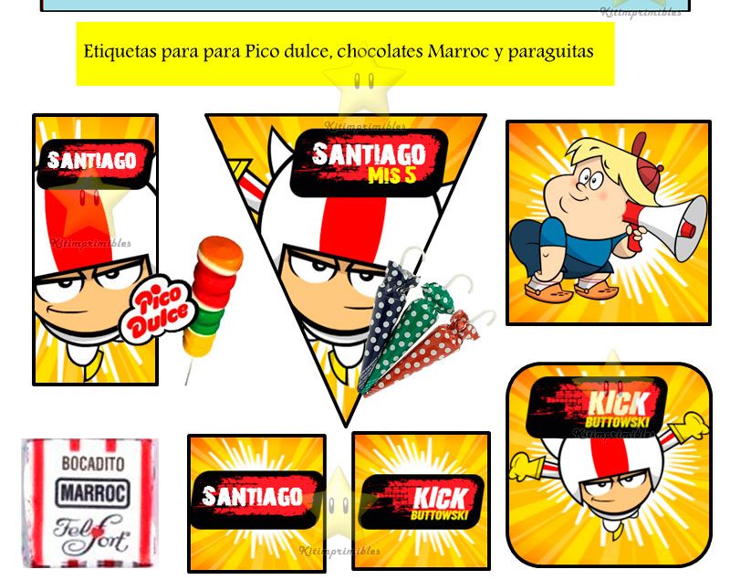 KITS IMPRIMIBLES Kit Candy Bar Golosinas Doble De Riesgo Kick Buttowski